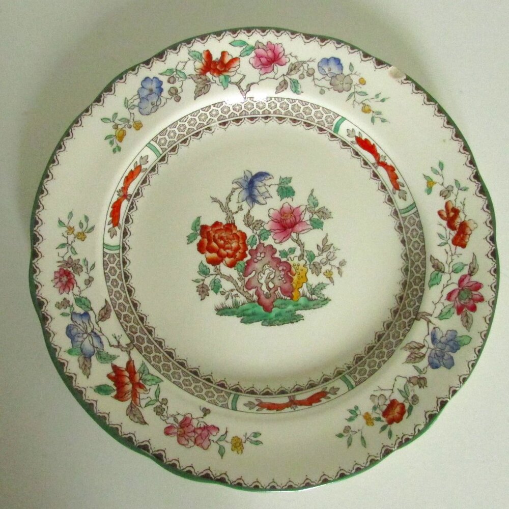 Vintage 7.5" salad plate, Chinese Rose design, Copeland Spode, SMALL CHIP